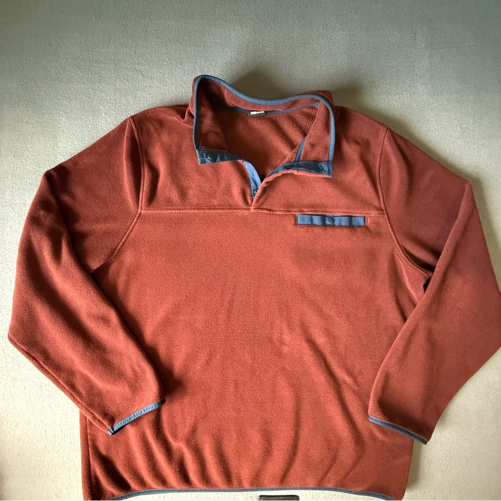32 Degrees Men's Rust‎ Sweater with Blue Trim XXL